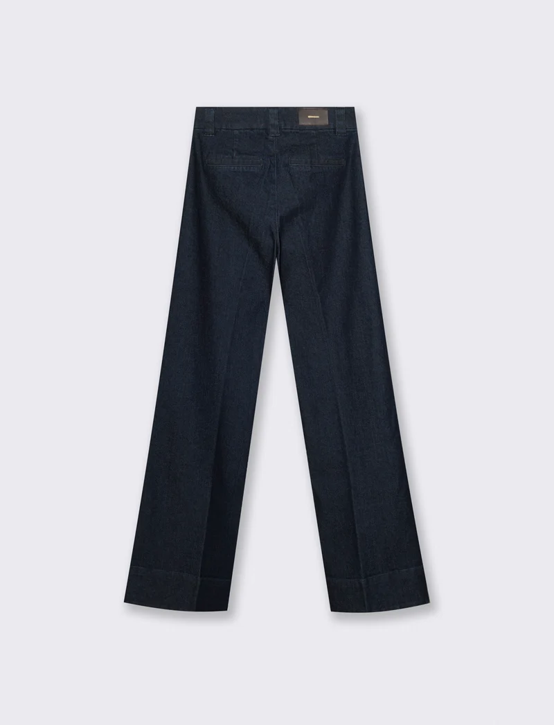 JEANS WIDE FLARE VITA ALTA - Denim