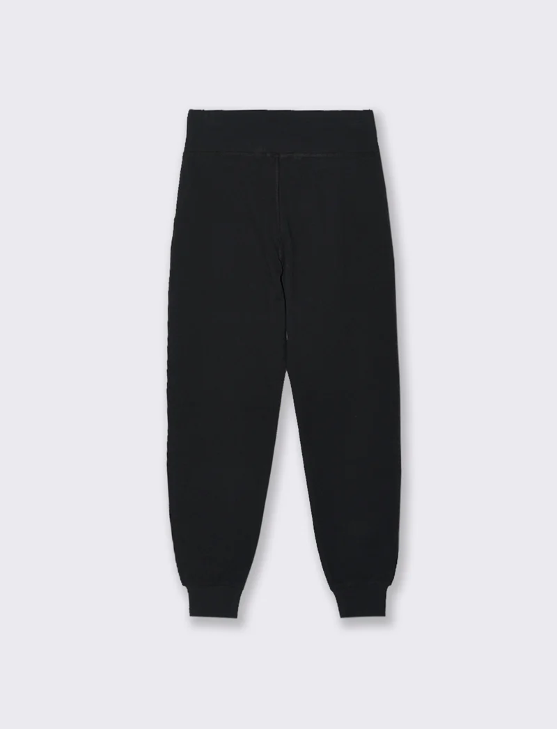PANTALONE JOGGER CON FASCIA ALTA IN VITA - Nero
