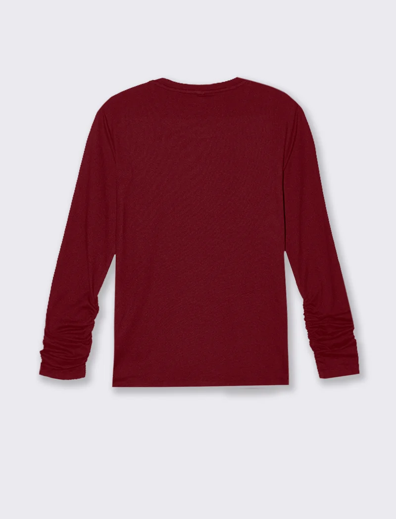 T-SHIRT BASICA MANICA LUNGA - Vinaccia