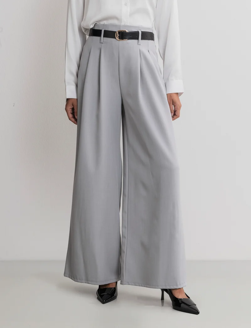 PANTALONE CON CINTURA - Grigio