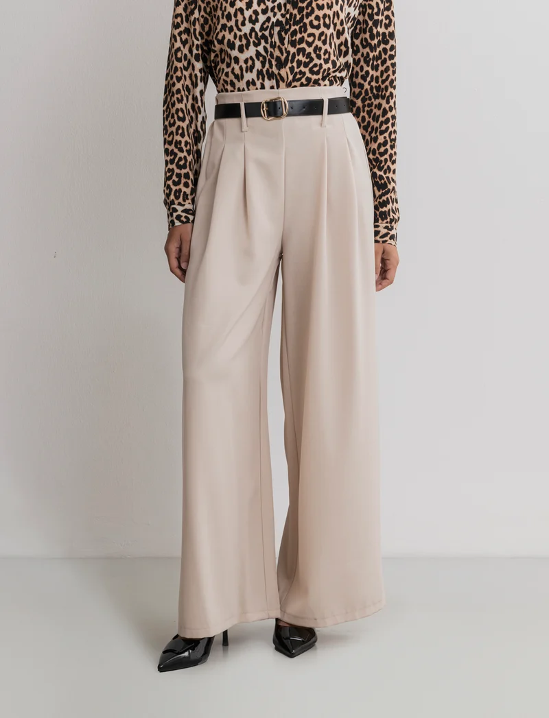 PANTALONE CON CINTURA - Beige