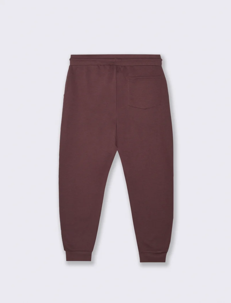 PANTALONI JOGGER BASIC IN FELPA - Bordeaux