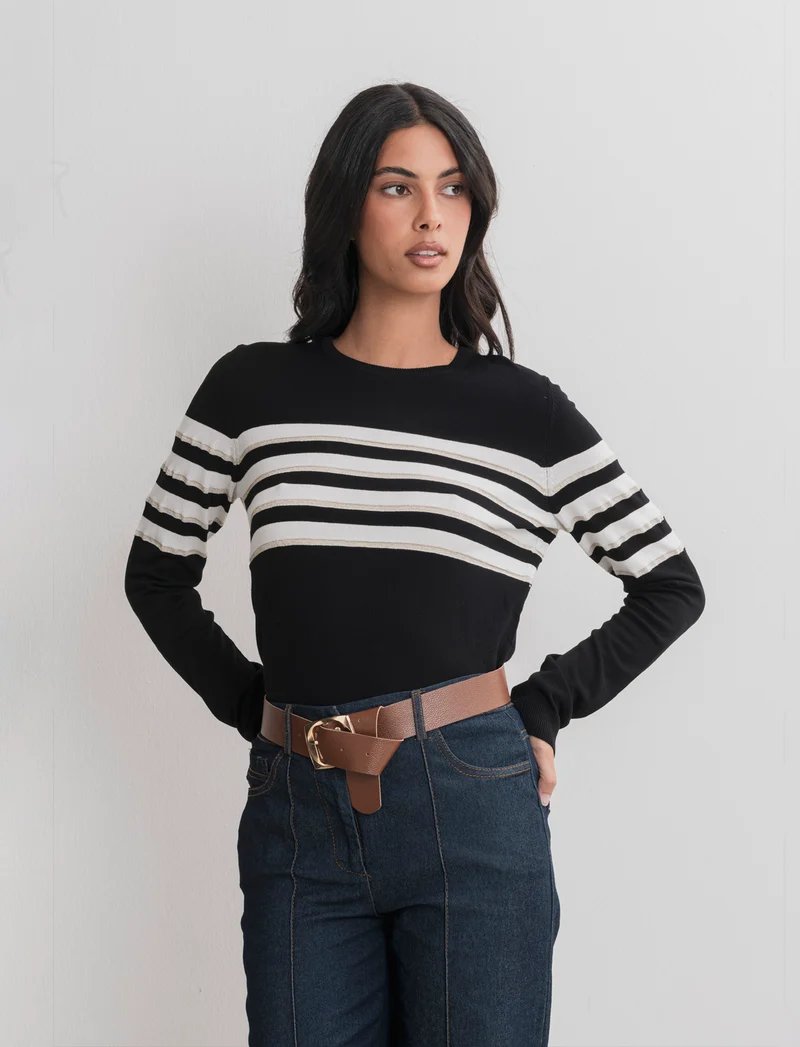 PULLOVER CON FANTASIA A STRISCE - var 1
