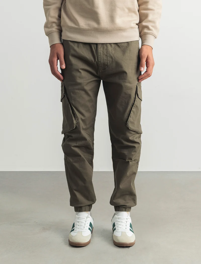 PANTALONI CARGO FIT - Verde kaki