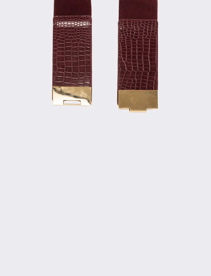 Cintura donna elastica stampa cocco - Bordeaux