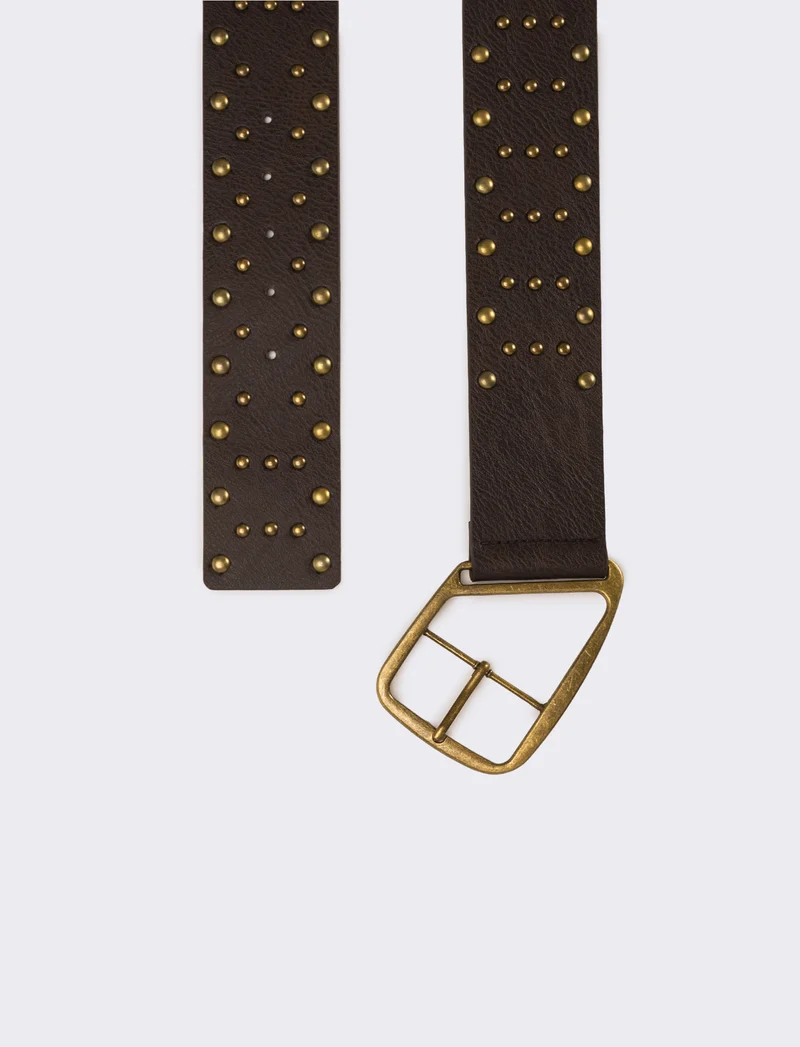 Cintura donna h 5 cm con borchiette - Moro