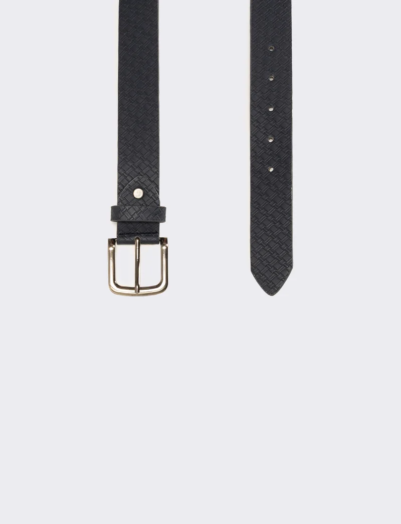 Cintura uomo stampa intrecciata h 3,5 cm - Blu