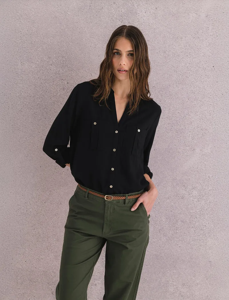 CAMICIA CON TASCHE - Nero