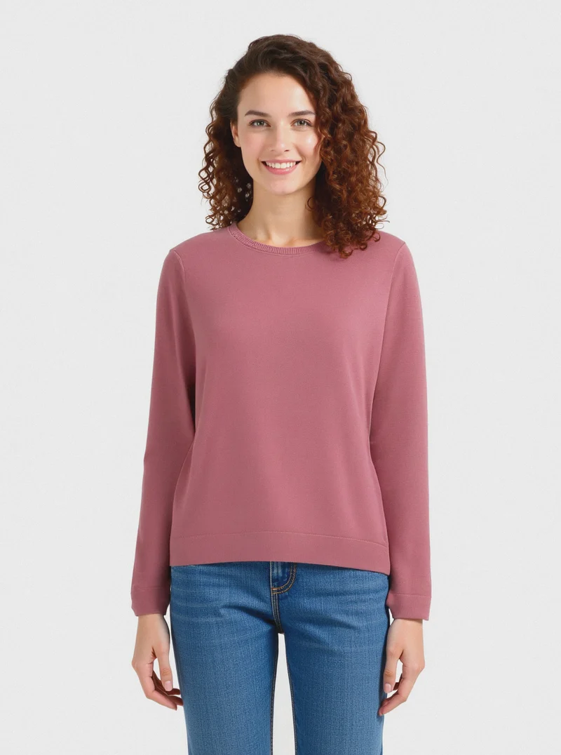 PULLOVER GIROCOLLO - Rosa polvere