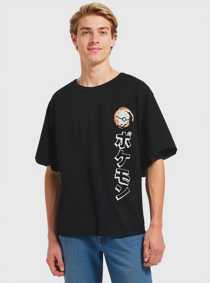 T-SHIRT STAMPA POKèMON - Nero