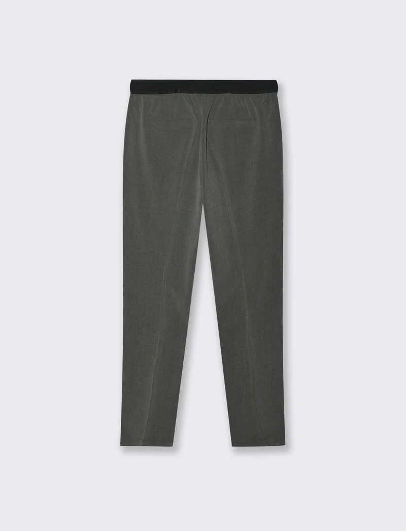 PANTALONE CON RISVOLTO - Grigio mel.