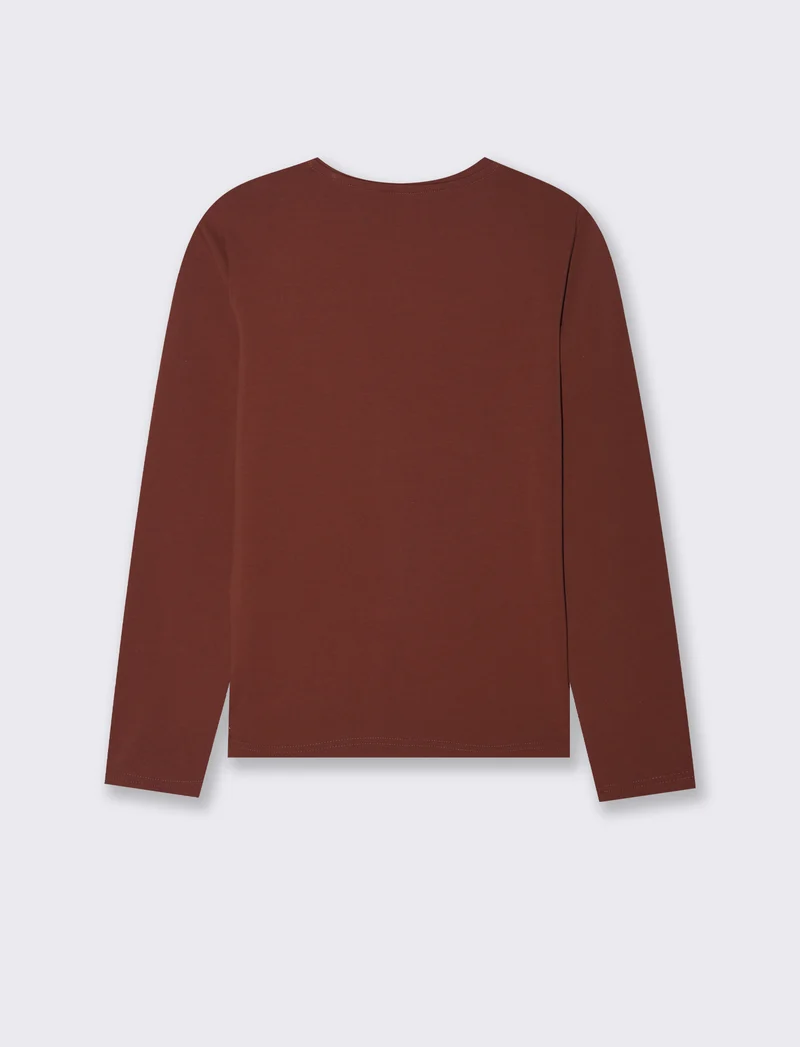 T-SHIRT BASICA - Marrone bruciato
