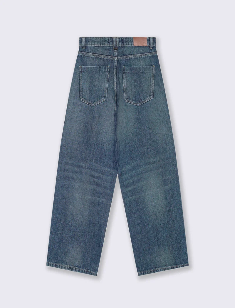 JEANS WIDE LEG - DENIM SCURO