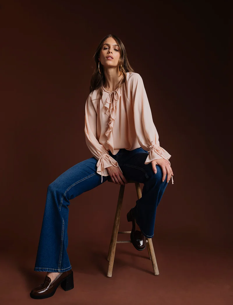 JEANS FLARE - DENIM SCURO