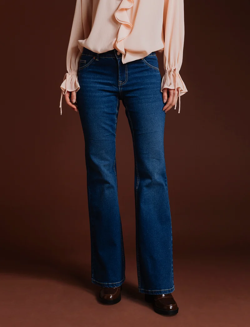 JEANS FLARE - DENIM SCURO