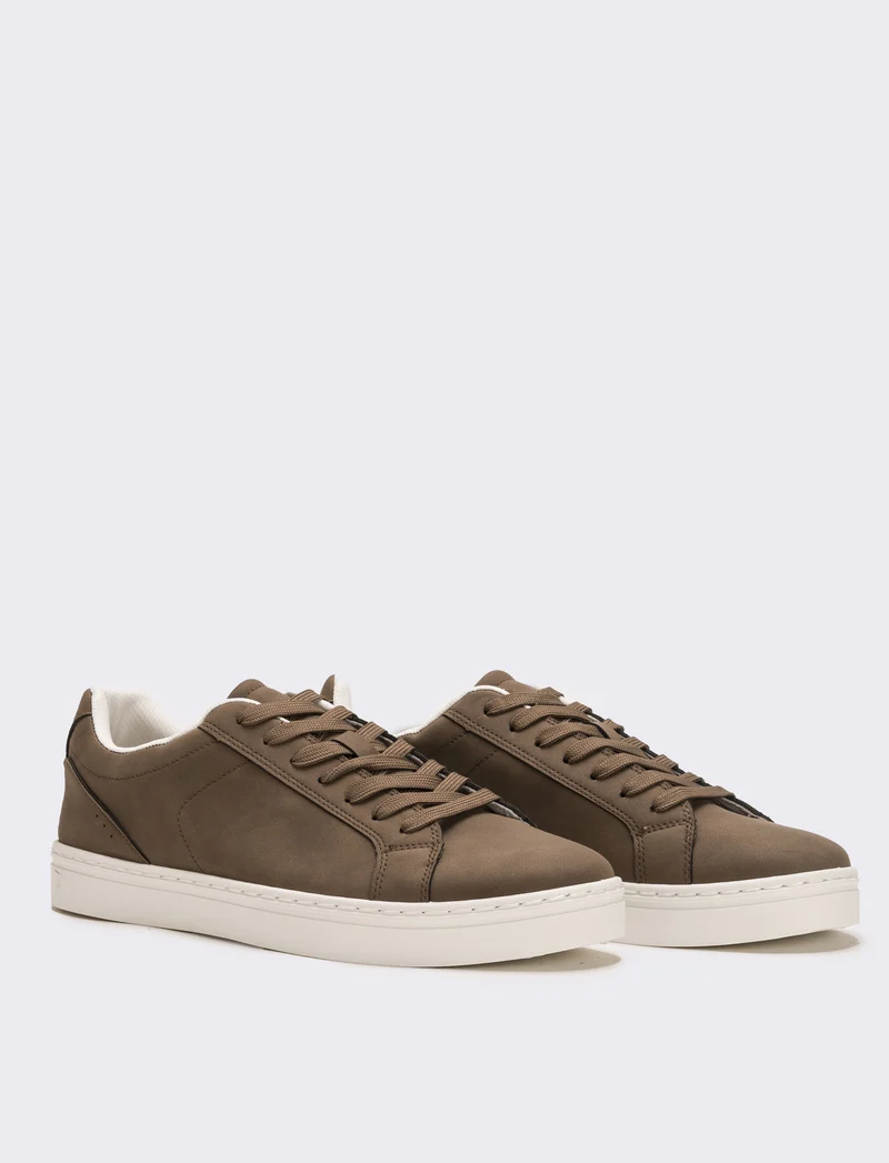 Sneakers minimal da uomo - Marrone
