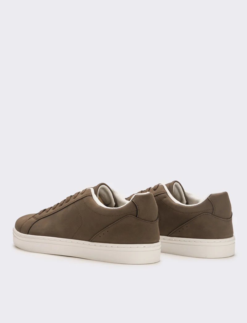 Sneakers minimal da uomo - Marrone