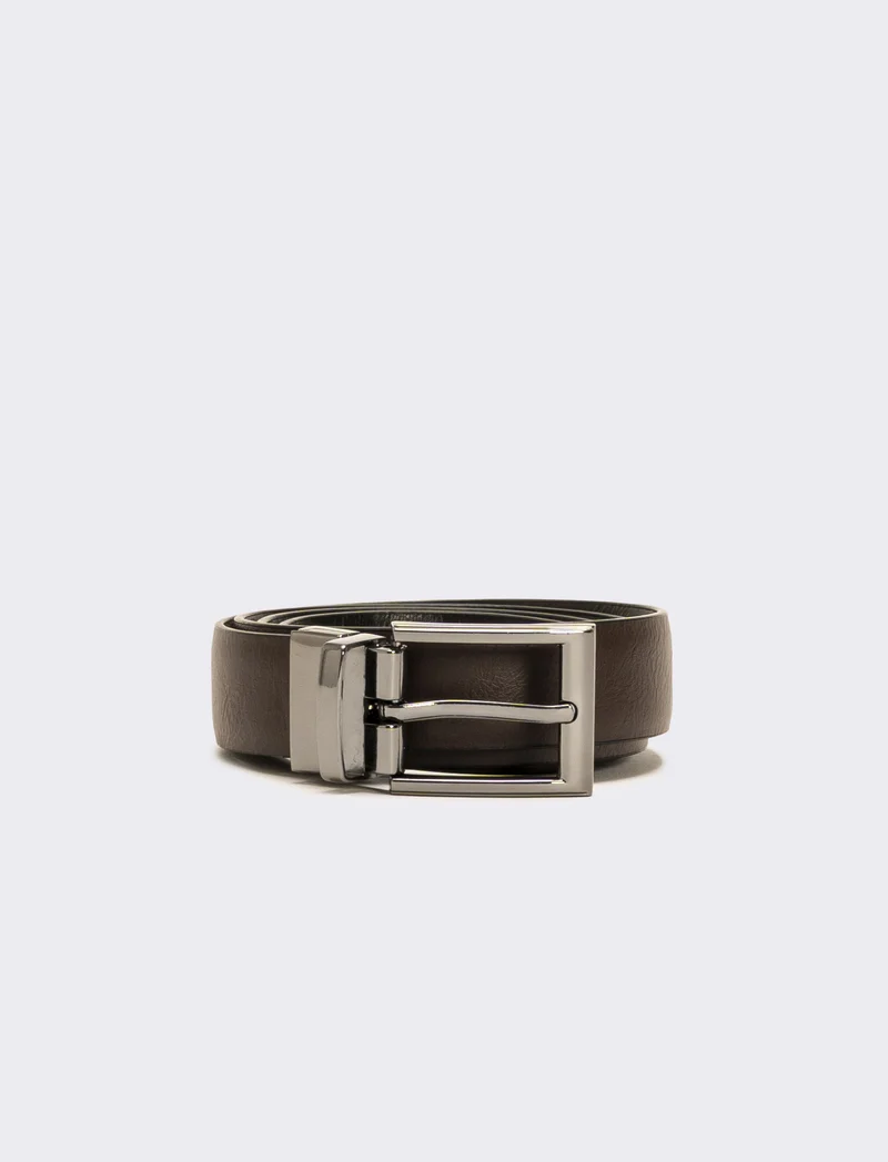 Cintura lucida double face h 3 cm - Nero