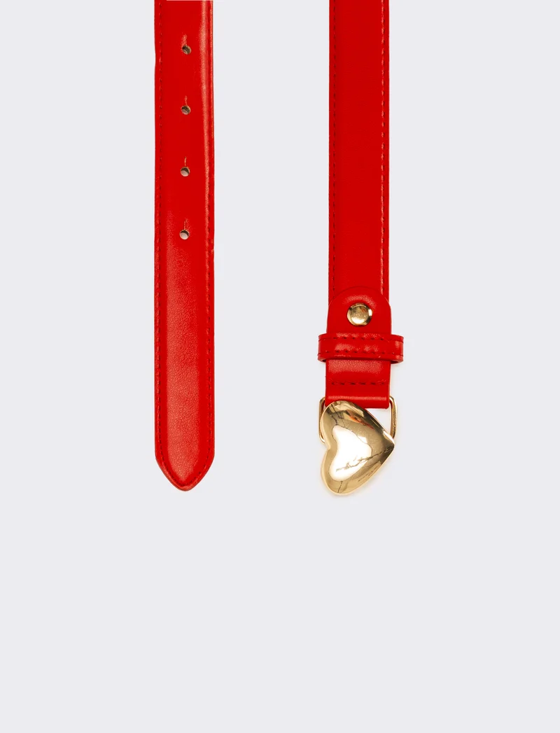 Cintura bambina fibbia cuore - Rosso
