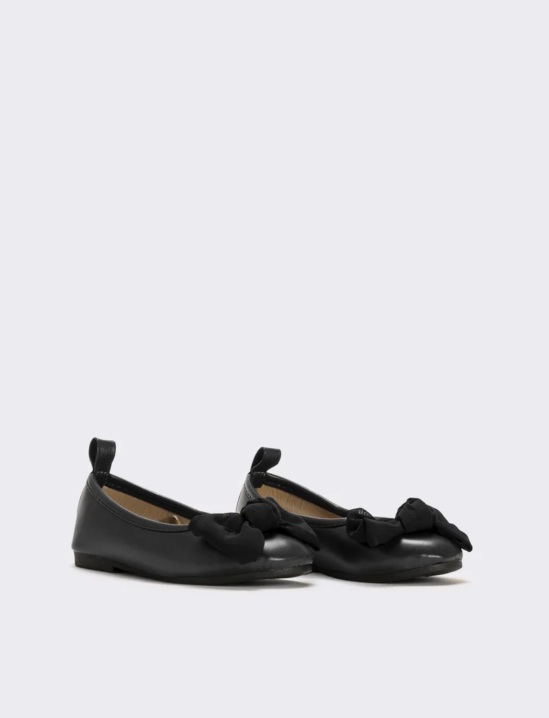 Ballerina con fiocco da bambina - Nero