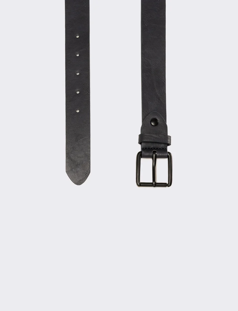 Cintura uomo liscia basic - Blu