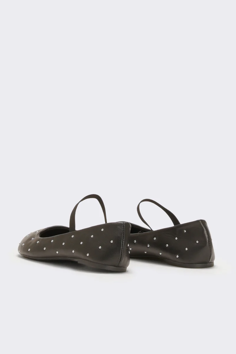 Ballerina con borchie da bambina - Nero
