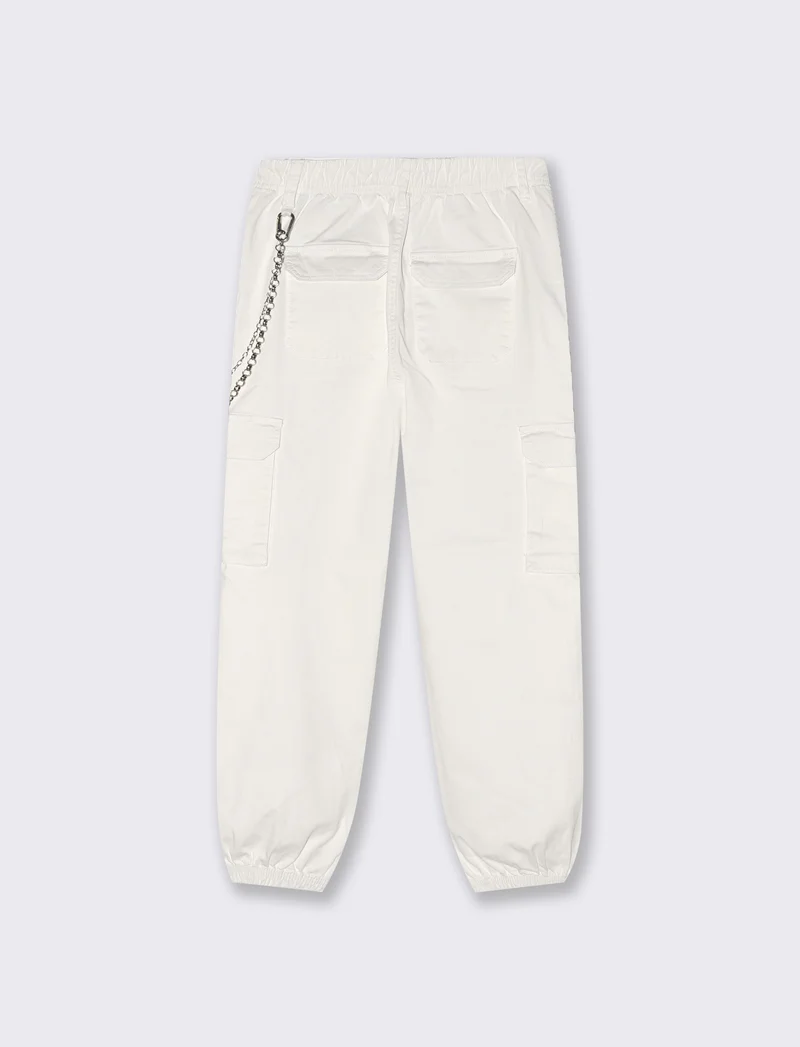 PANTALONE CARGO - Bianco latte