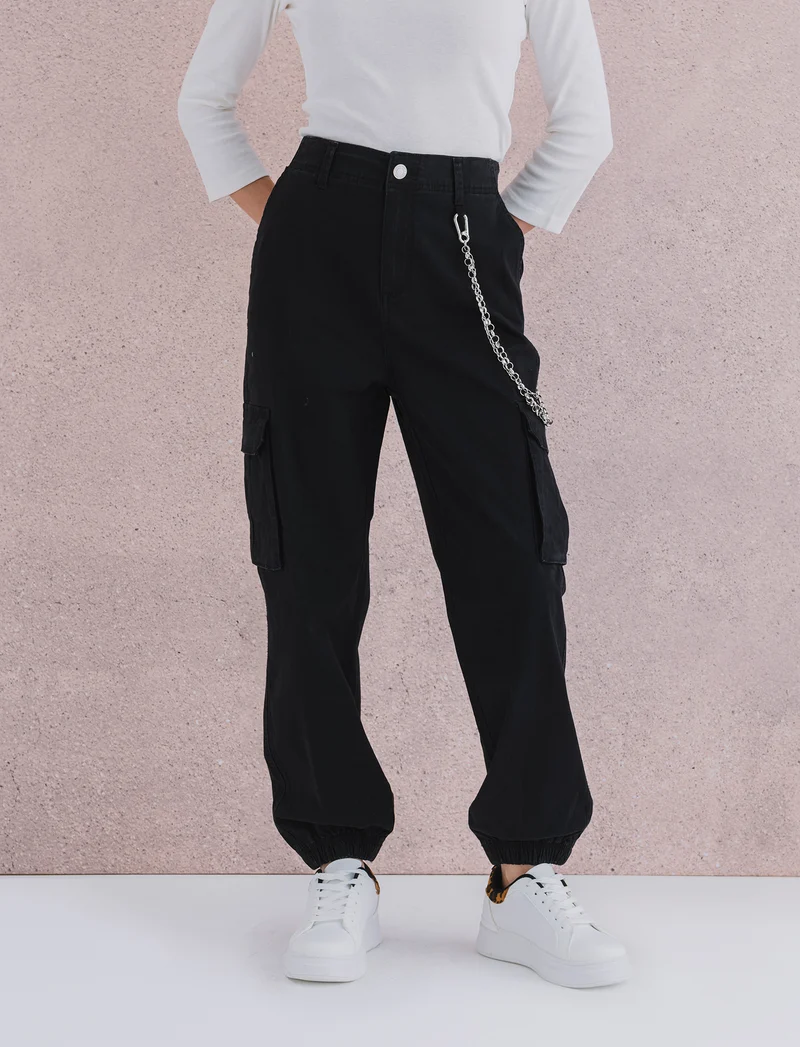 PANTALONE CARGO - Nero