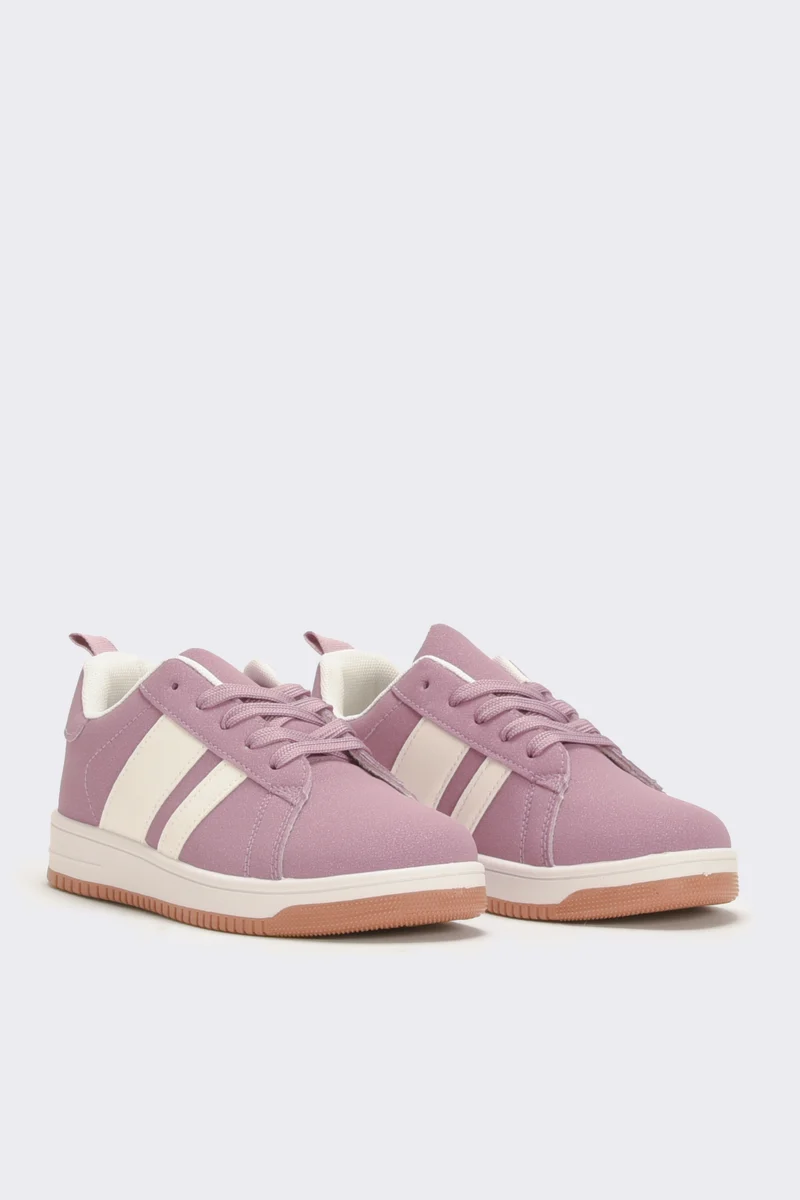 Sneakers da bambina con riporti - Viola