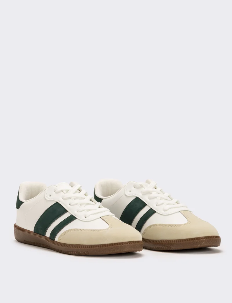 Sneakers con inserti laterali da uomo - Bianco