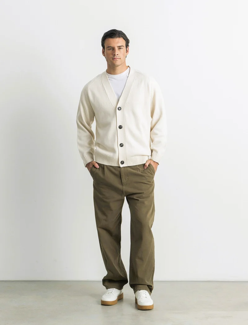 PANTALONI 5 TASCHE RELAXED FIT - Grigio fango