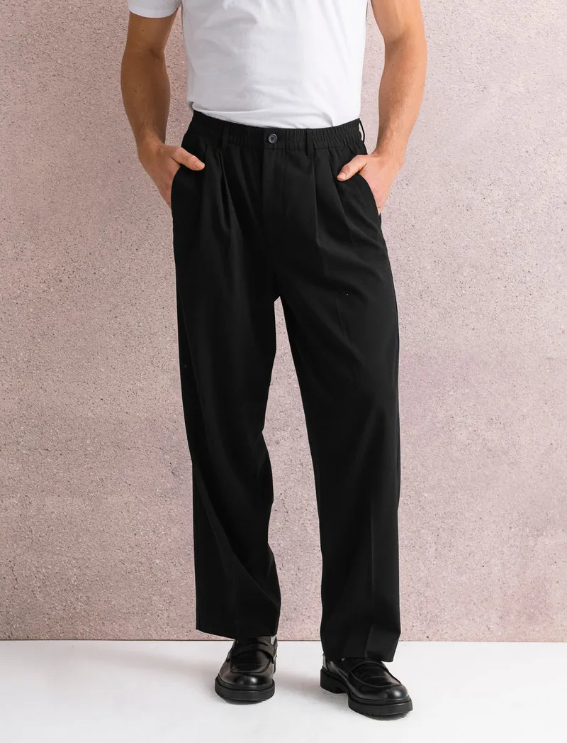 PANTALONI CHINO LOOSE WIDE LEG - Nero