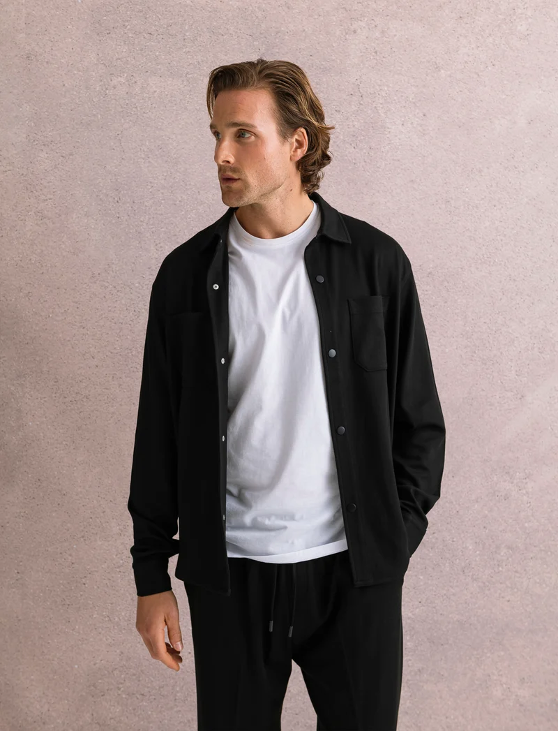 CAMICIA DA COMPLETO LAVORAZIONE JACQUARD - Nero