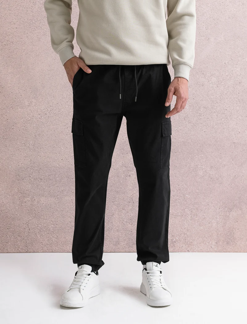 PANTALONI CARGO FIT - Nero