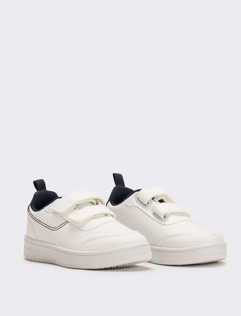 Sneakers con fodera blu da bambino - Bianco