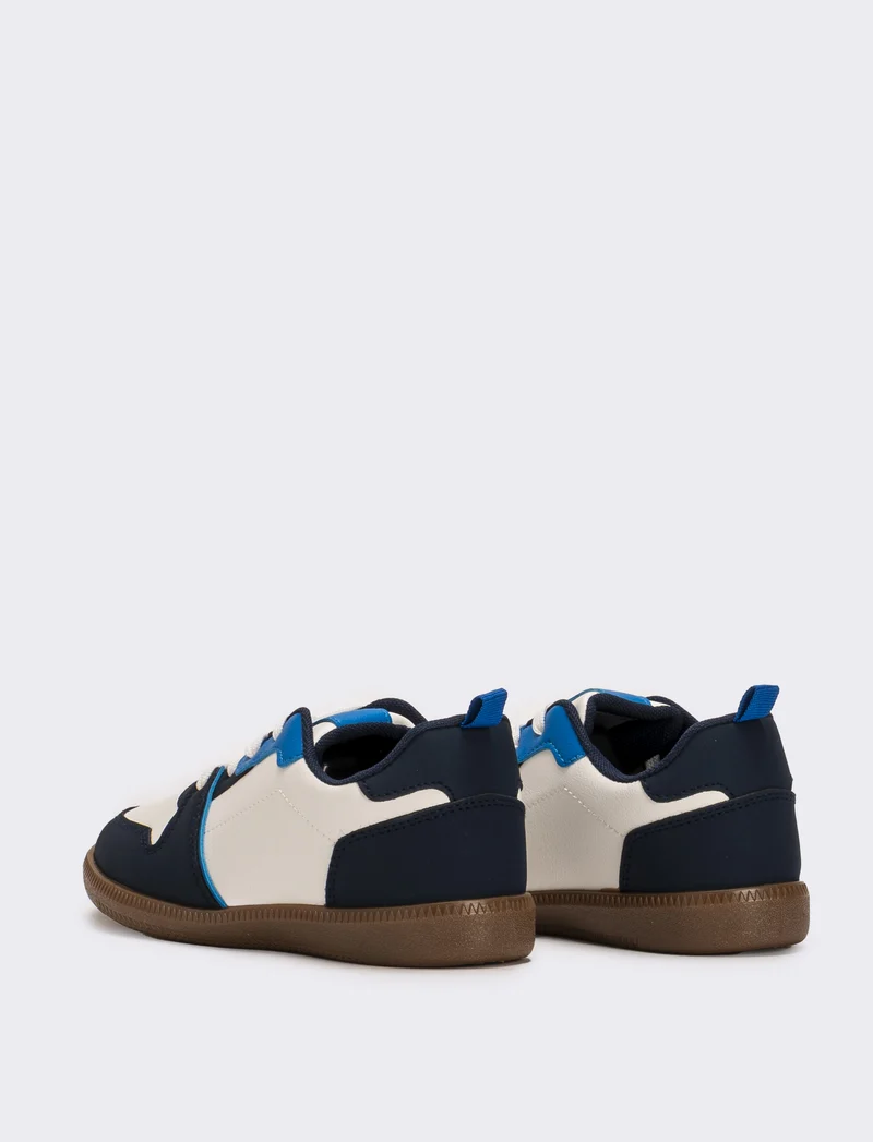 Sneakers con riporti da bambino - Bianco-blu