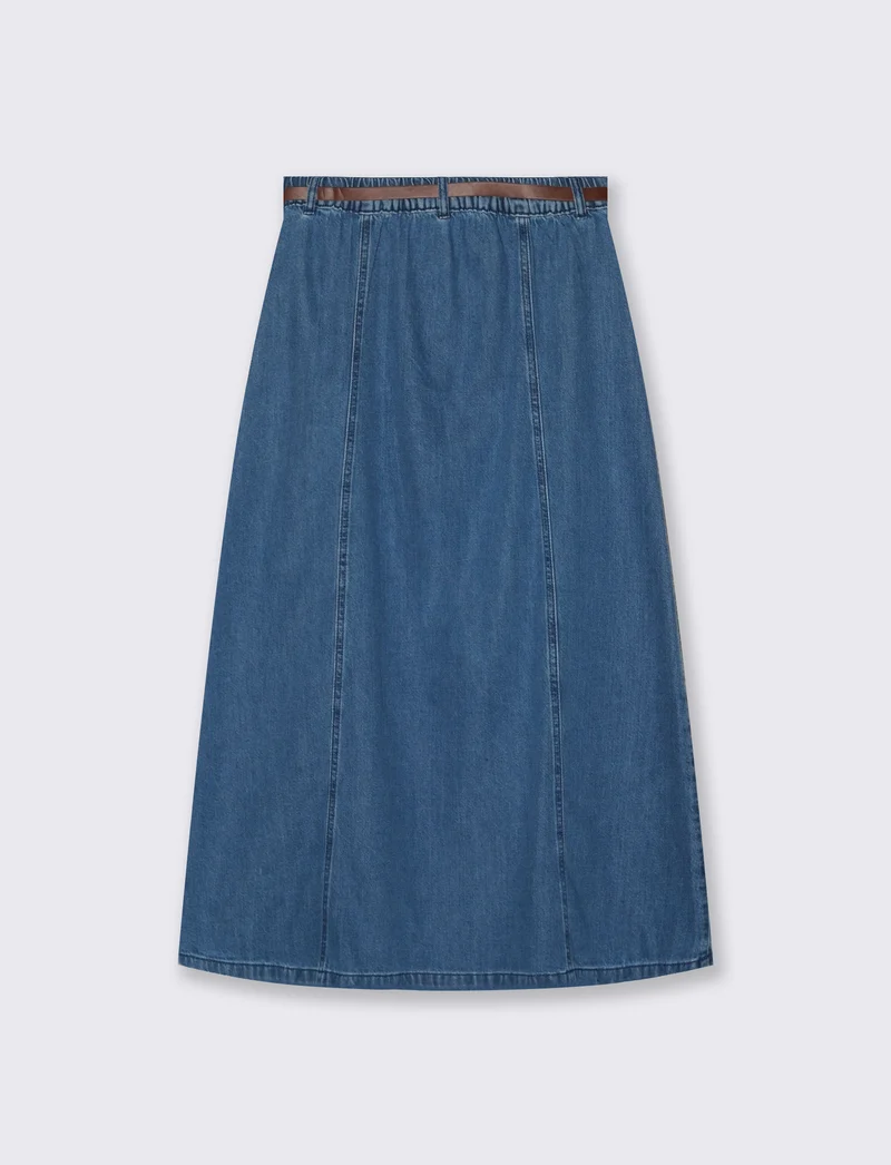 Gonna lunga in denim - Denim chiaro