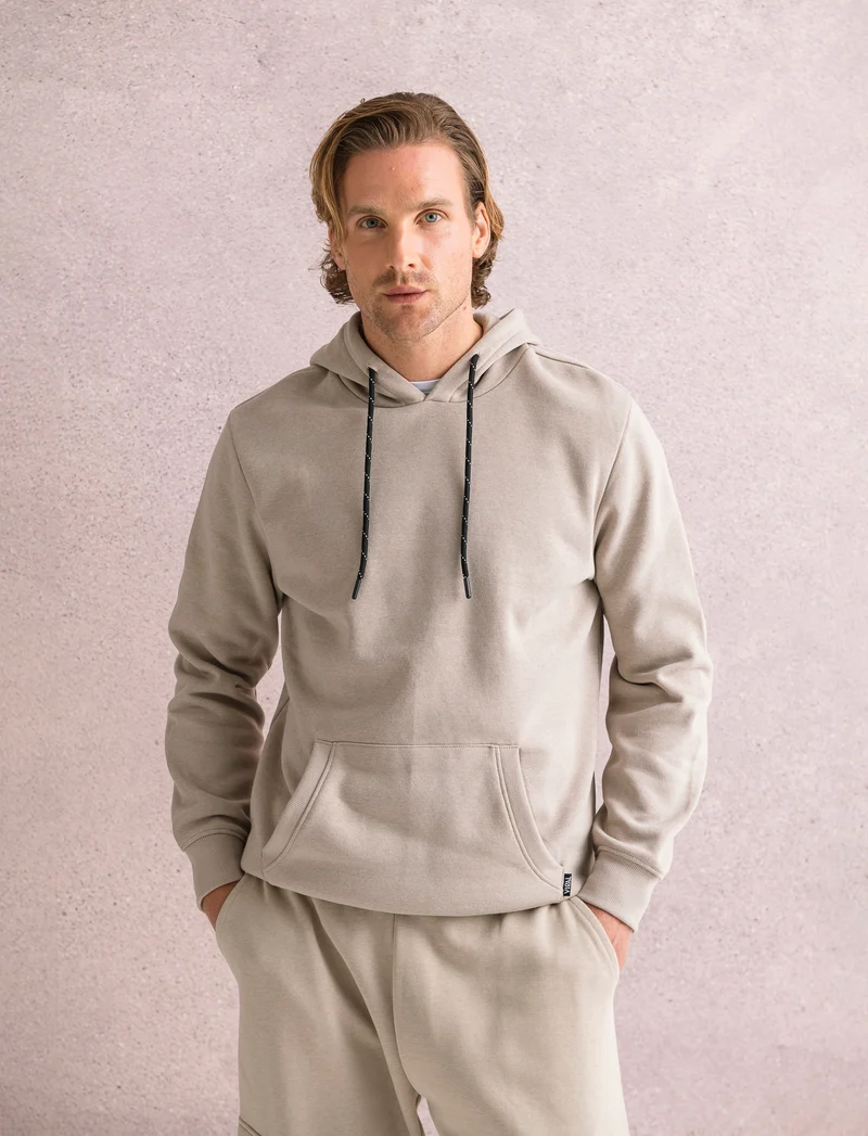 FELPA BASIC CON CAPPUCCIO - Beige