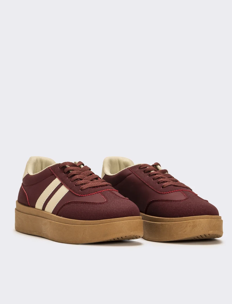 Sneakers con plateau da donna - Bordeaux