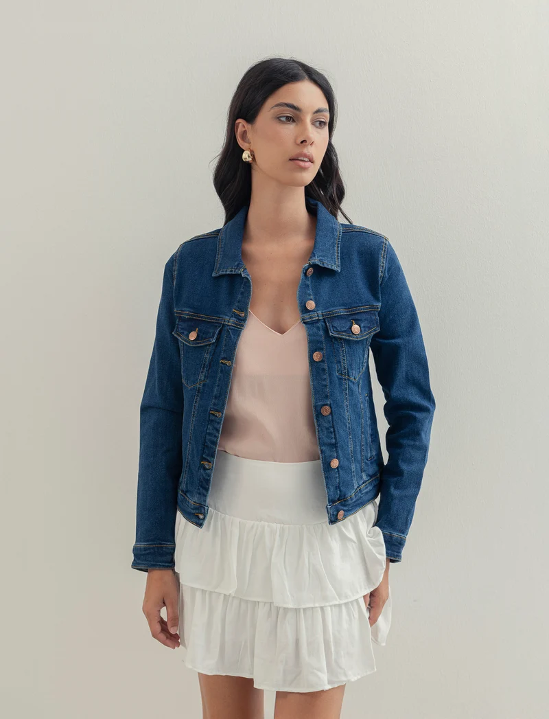 Giubbotto in jeans slim da donna - Denim