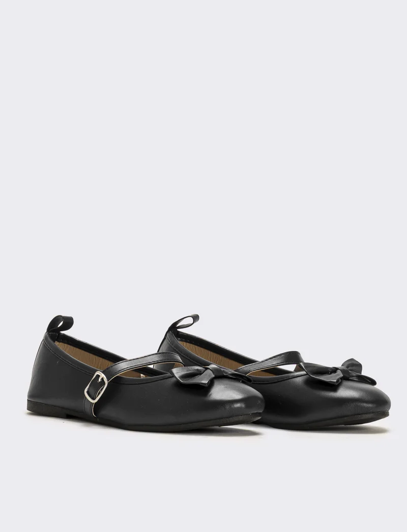 Ballerina con fibbia da bambina - Nero