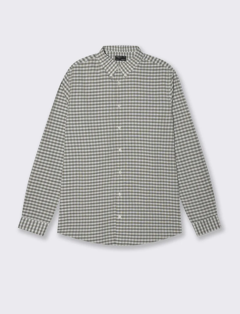 CAMICIA FANTASIA A QUADRI - Beige