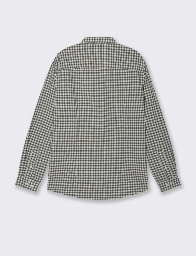 CAMICIA FANTASIA A QUADRI - Verde oliva