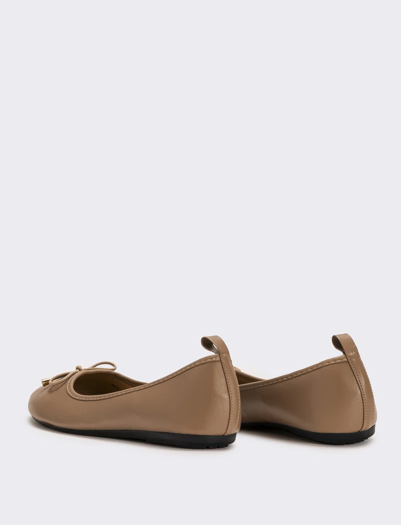 Ballerina con fiocco da donna - Grigio fango