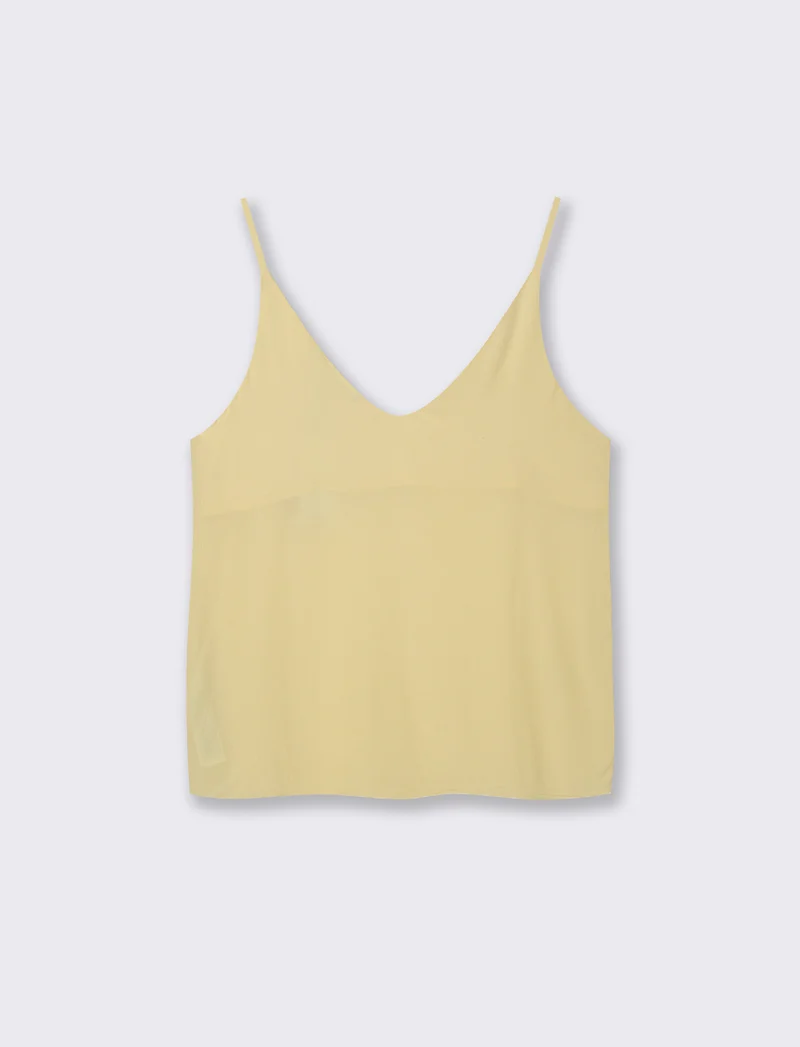 TOP CON SCOLLO A V - Giallo
