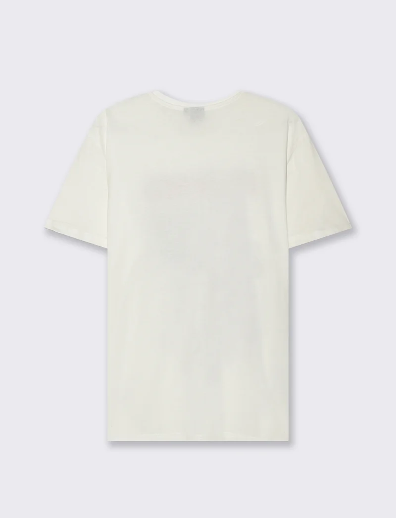 T-SHIRT STAMPA TEX WILLER - Bianco sporco