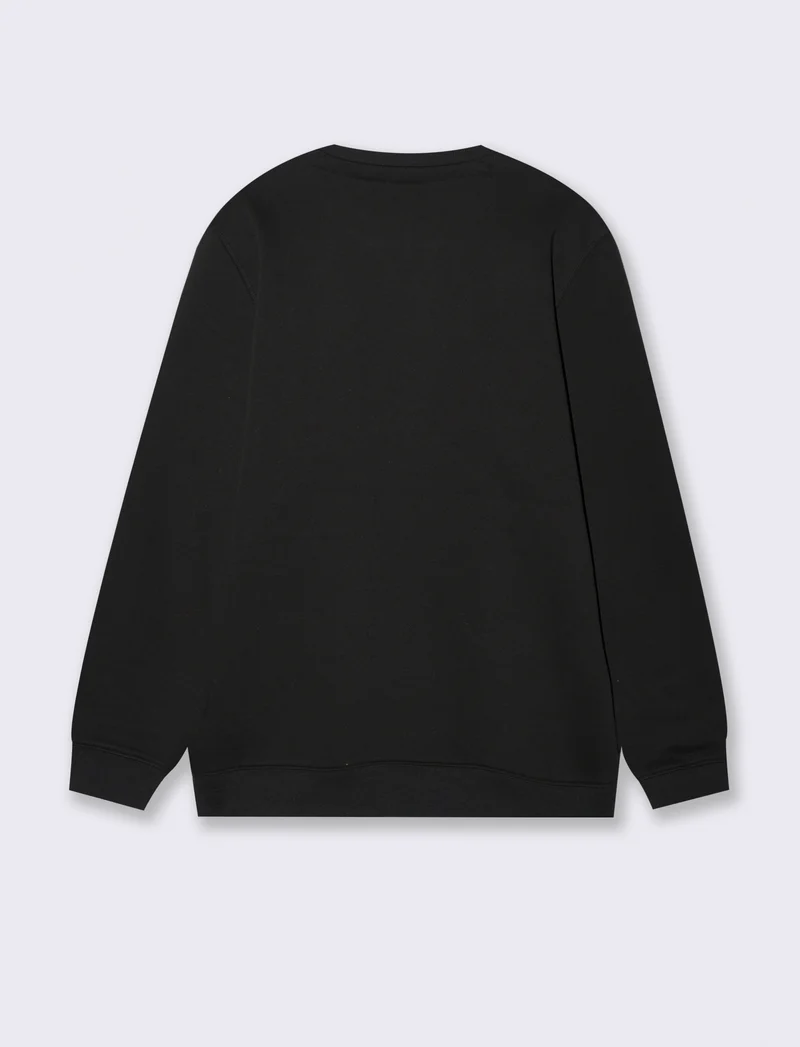 FELPA BASIC GIROCOLLO - Nero