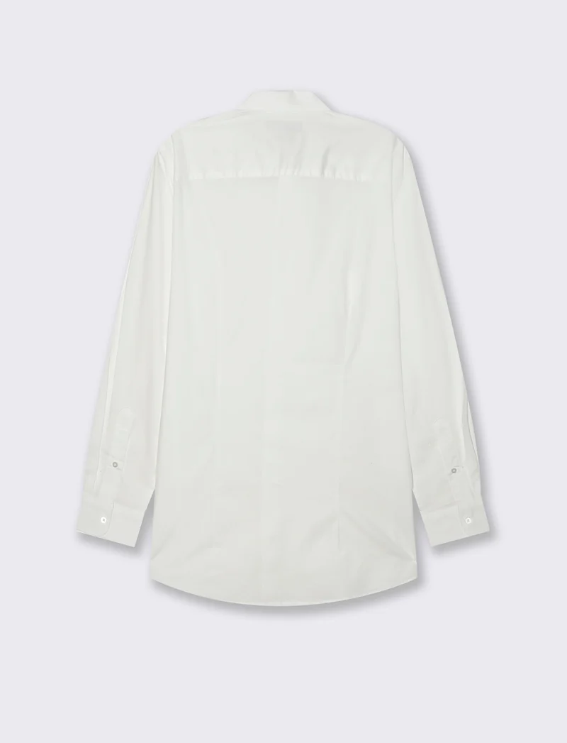 CAMICIA IN POPELINE ELASTICIZZATA SLIM FIT - Bianco