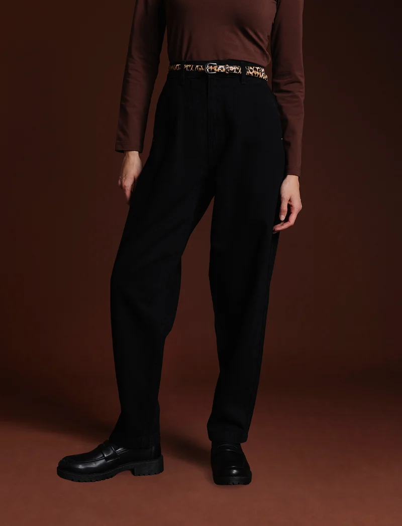 JEANS PAPERBAG - Nero