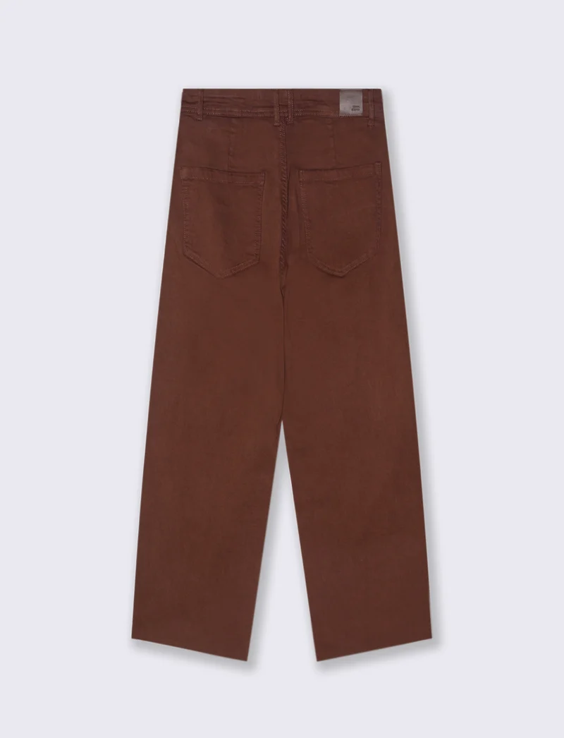 PANTALONE CROP - Marrone cioccolato
